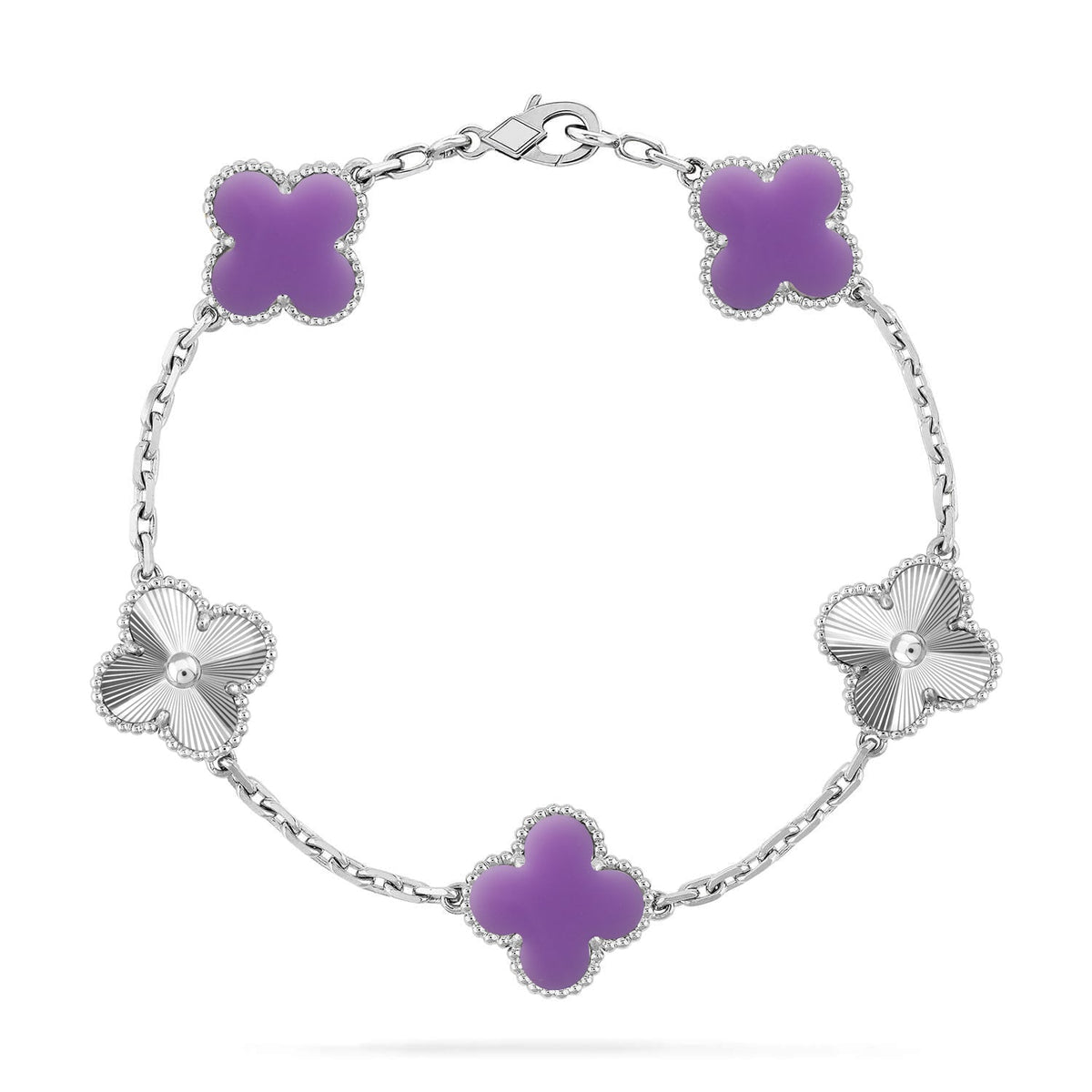 [⭐Corinne]CLOVER 5 MOTIF LIGHT PURPLE BRACELET COLLECTION