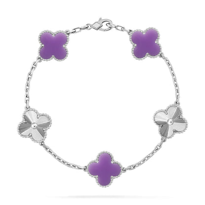 [⭐Corinne]CLOVER 5 MOTIF LIGHT PURPLE BRACELET COLLECTION