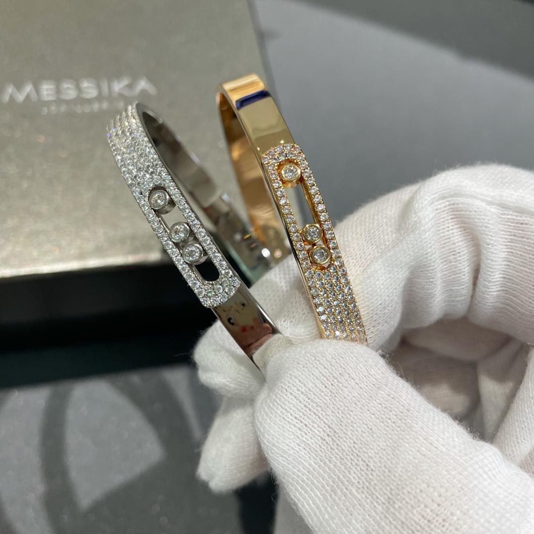 [⭐Corinne]Move Noa Rose Gold Pavé Diamond Bangle Bracelet