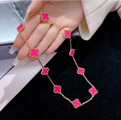 [⭐Corinne]CLOVER 10 MOTIFS  NEW BUBBLE PINK ENAMEL