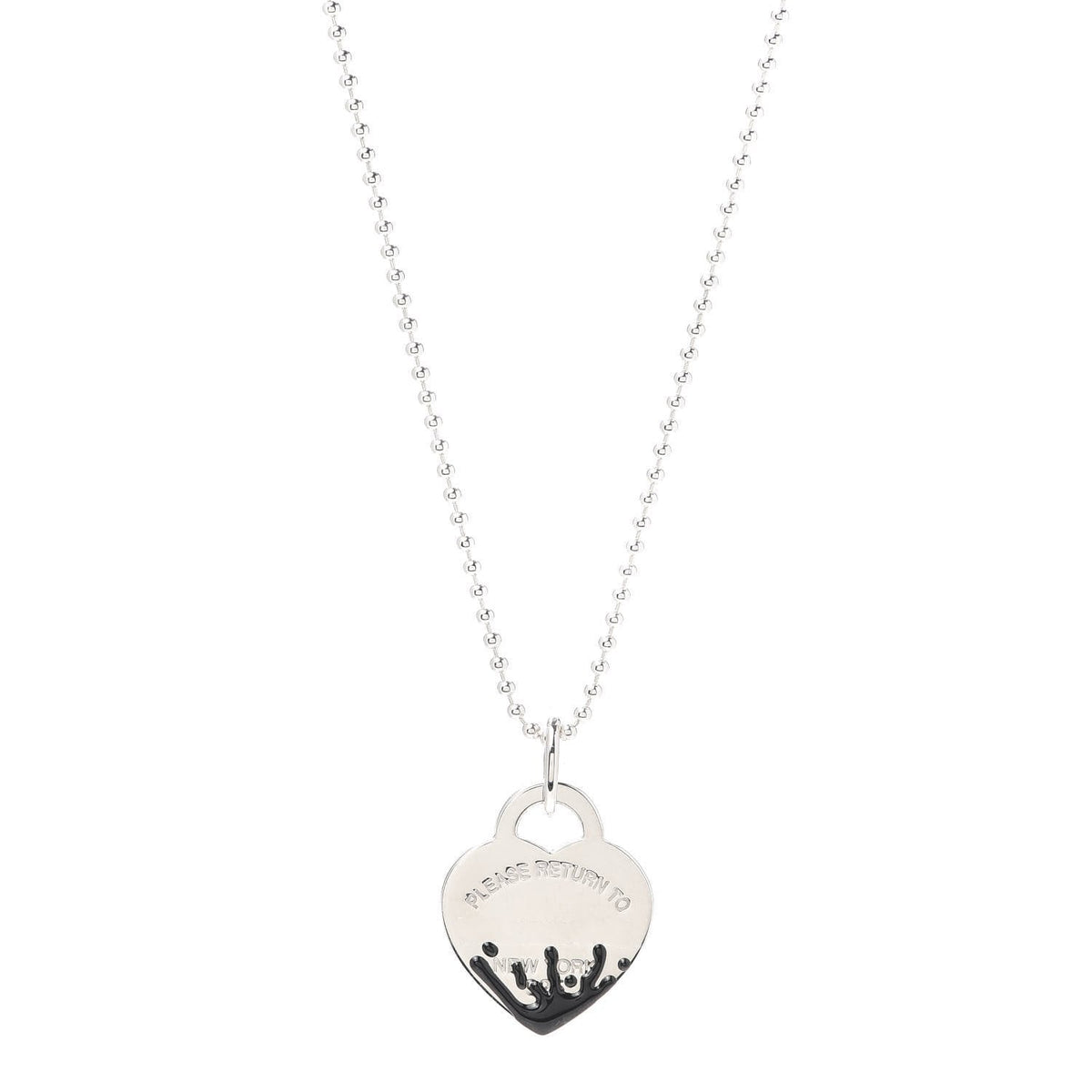 [Corinne]COLOUR HEART SPLASH TAG NECKLACE