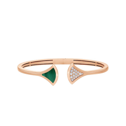 [⭐Corinne]DREAM BRACELET OPEN MALACHITE PINK GOLD