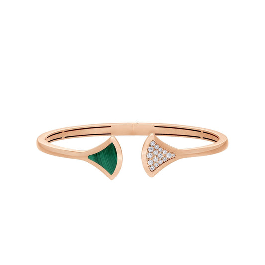 [⭐Corinne]DREAM BRACELET OPEN MALACHITE PINK GOLD