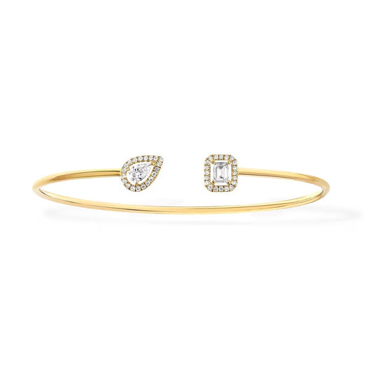 [⭐Corinne]JONC FLEX MY TWIN TOI & MOI SILVER DIAMOND BRACELET