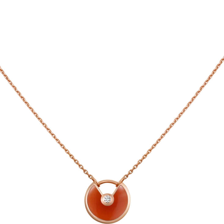 [⭐Corinne]AMULETTE GOLD CARNELIAN ONYX NECKLACE