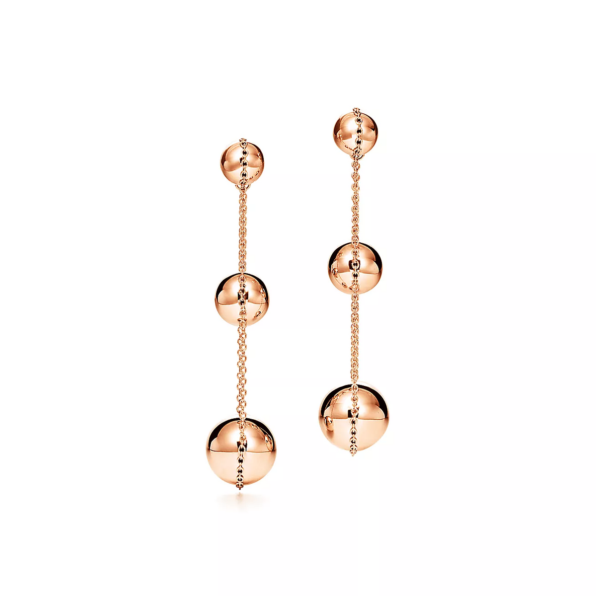 [Corinne]TRIPLE DROP PINK GOLD EARRINGS