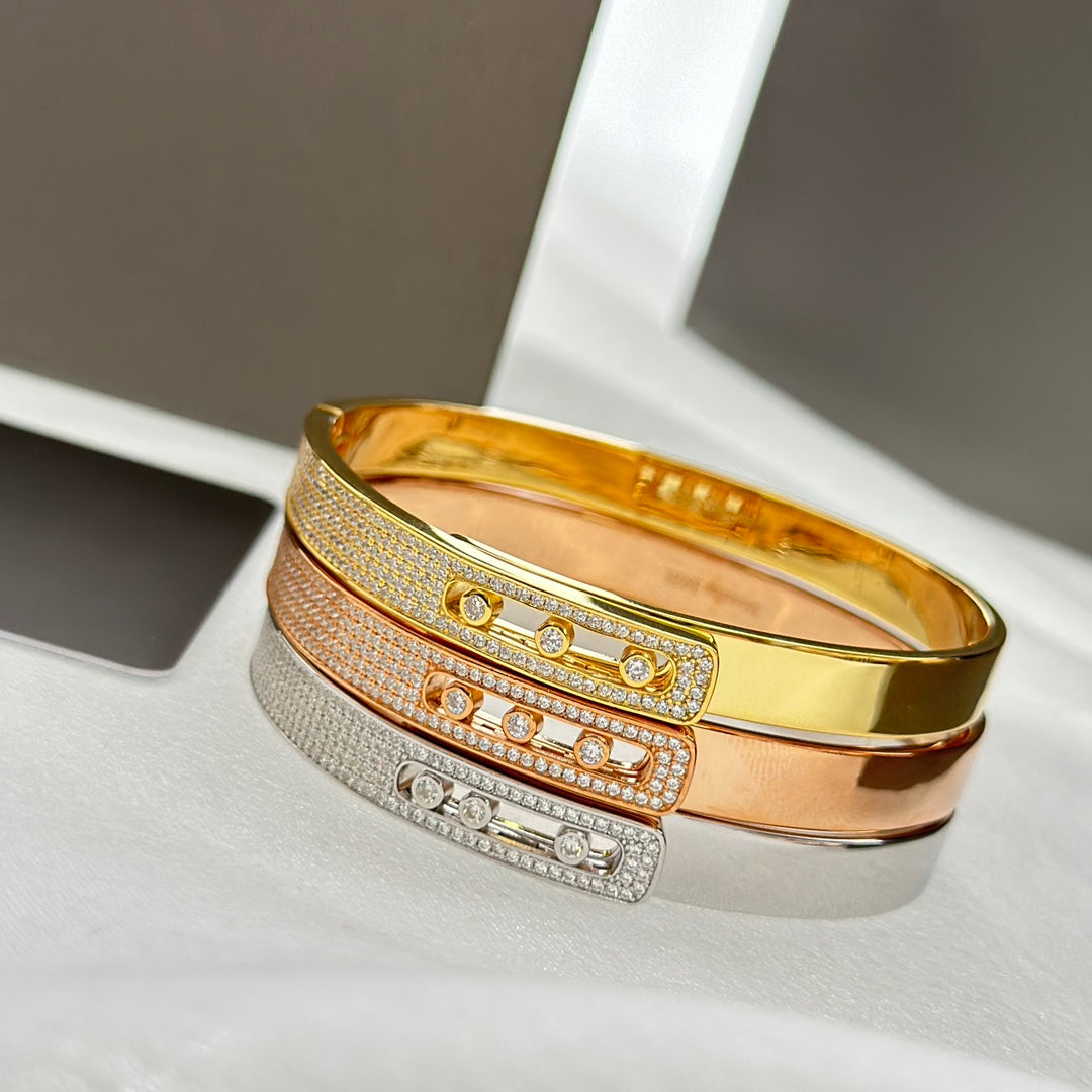 [⭐Corinne]Move Noa Rose Gold Pavé Diamond Bangle Bracelet