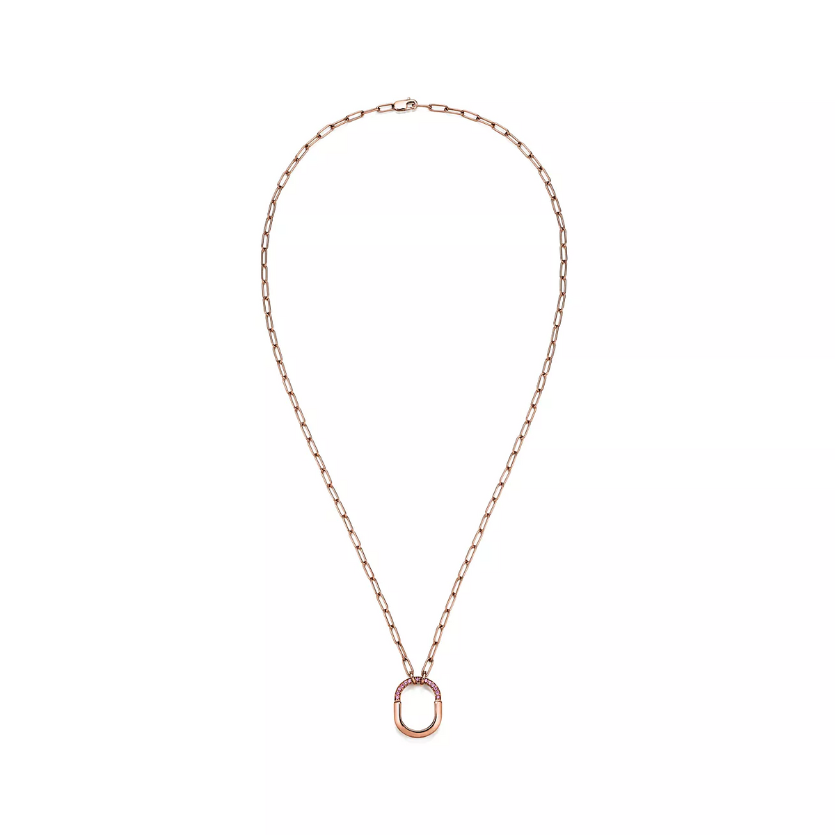 [Corinne]LOCK SMALL PENDANT PINK DIAMOND PINK GOLD NECKLACE