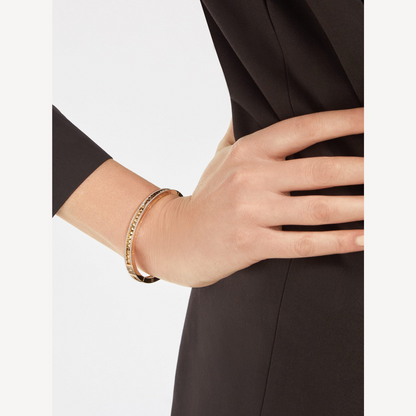 [⭐Corinne]ZERO 1 SPIRAL AND PAVED DIAMOND GOLD BRACELET