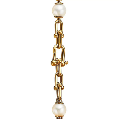 [Corinne]LINK BRACELET GOLD WITH FRESHWATER PEARLS