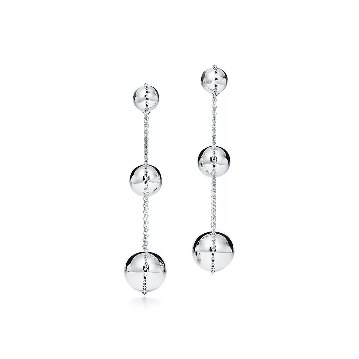 [Corinne]TRIPLE DROP SILVER EARRINGS