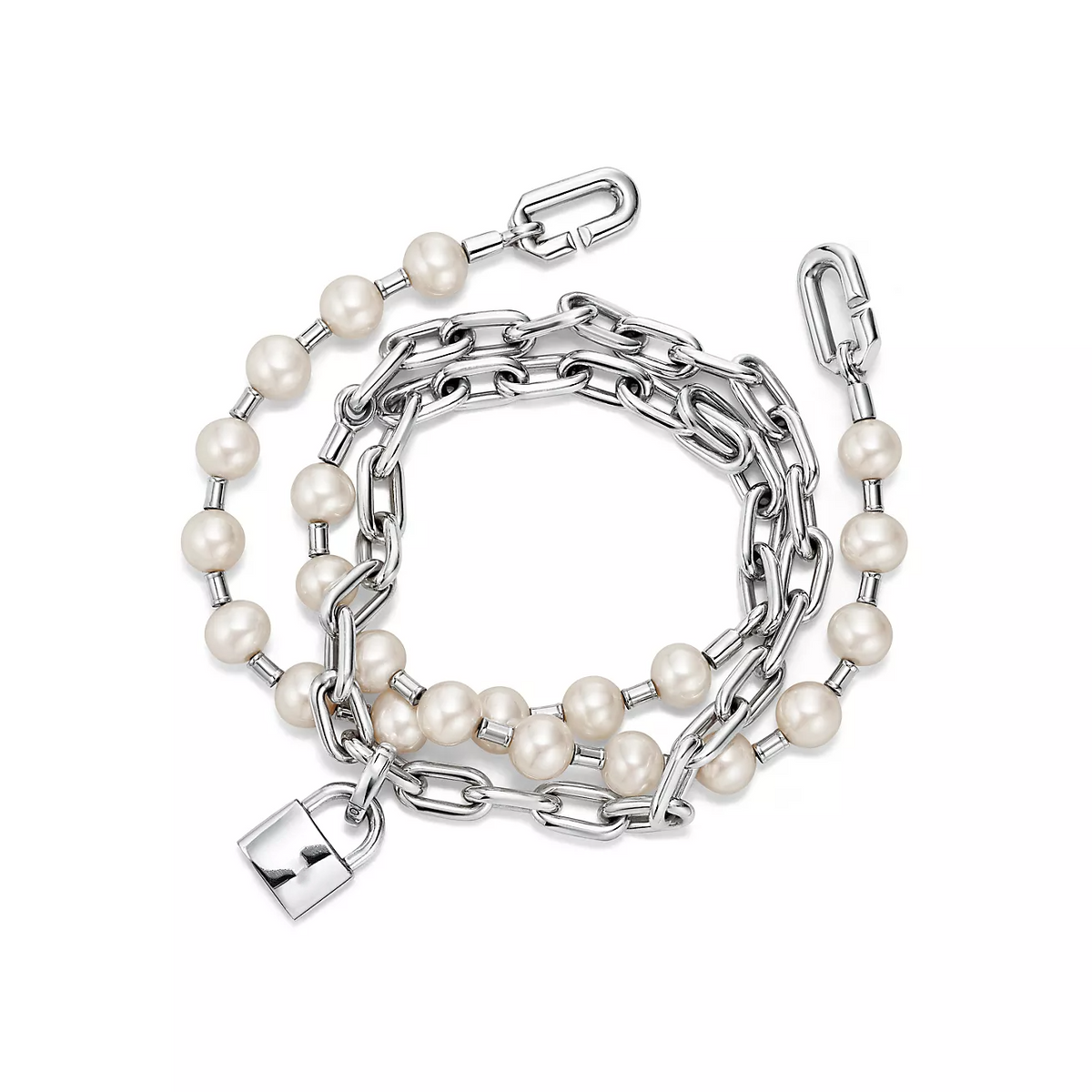 [Corinne]PEARL LOCK SILVER BRACELET