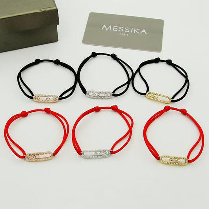 [⭐Corinne]Messika Care(s) pink cord pavé bracelet