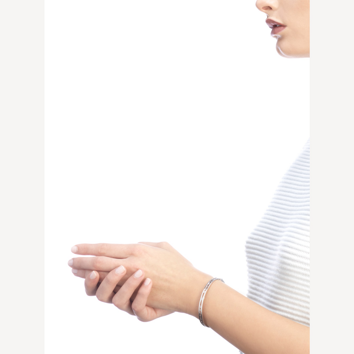 [⭐Corinne]ZERO 1 SPIRAL LOGO SILVER BRACELET