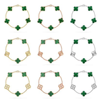 [⭐Corinne] CLOVER 5 MOTIF MALACHITE BRACELET COLLECTION