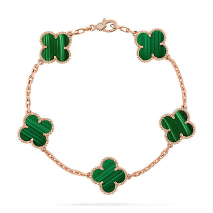 [⭐Corinne] CLOVER 5 MOTIF MALACHITE BRACELET COLLECTION