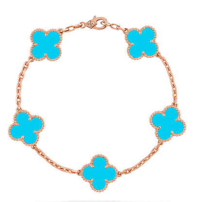 [⭐Corinne] CLOVER 5 MOTIF TURQUOISE BRACELET COLLECTION