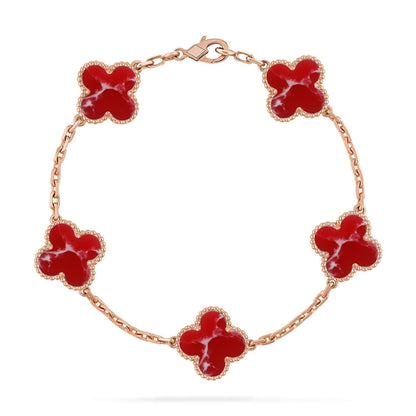 [⭐Corinne]CLOVER 5 MOTIF RED PATTERN BRACELET COLLECTION