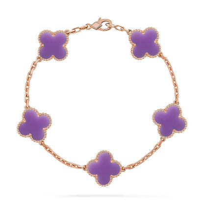 [⭐Corinne]CLOVER 5 MOTIF LIGHT PURPLE BRACELET COLLECTION