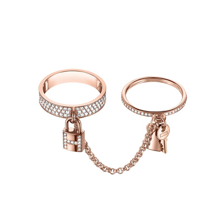 [⭐Corinne]HM KELLY CLOCHETTE DOUBLE RING IN  WITH DIAMONDS
