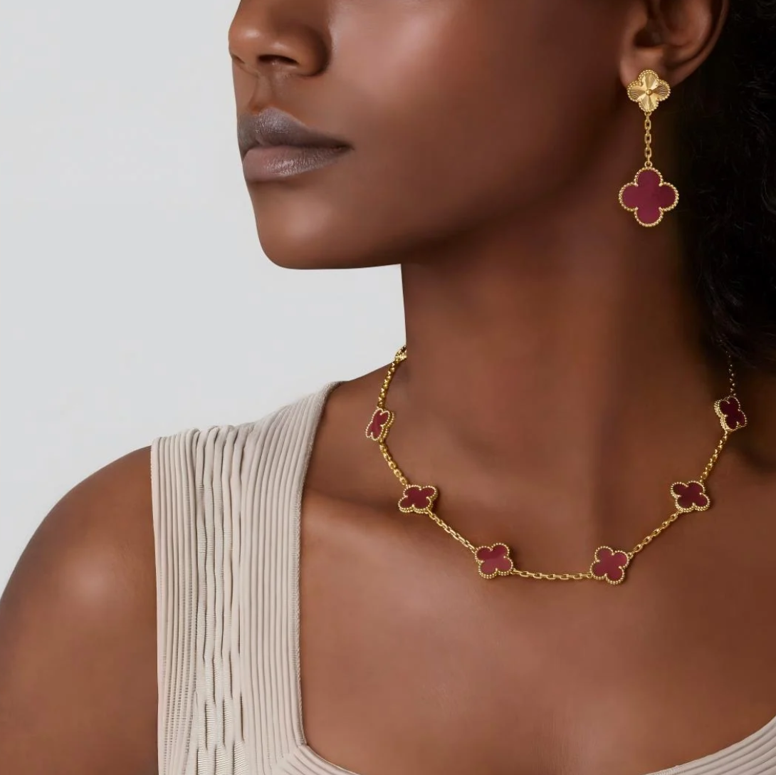 [⭐Corinne]CLOVER 10 MOTIFS  NEW BUBBLE PINK ENAMEL