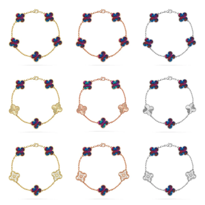 [⭐Corinne]CLOVER 5 MOTIF COLOR GEMSTONES BRACELET COLLECTION