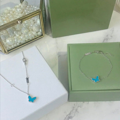 [⭐Corinne]BUTTERFLY TURQUOISE BUTTERFLY BRACELET SILVER
