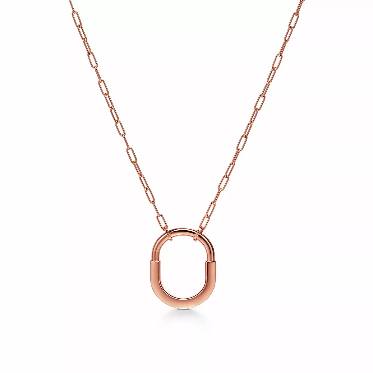 [Corinne]LOCK MEDIUM PENDANT PINK DIAMOND PINK GOLD NECKLACE