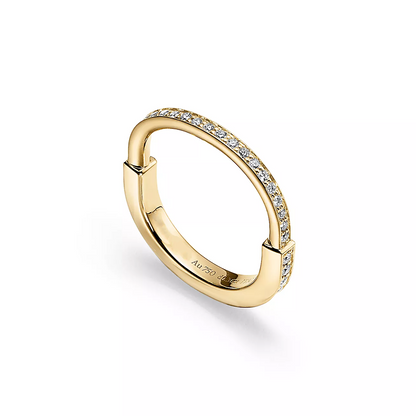 [Corinne]LOCK RING GOLD DIAMOND PAVED