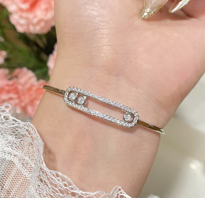 [⭐Corinne]Move Pavé Diamond Bangle Bracelet M