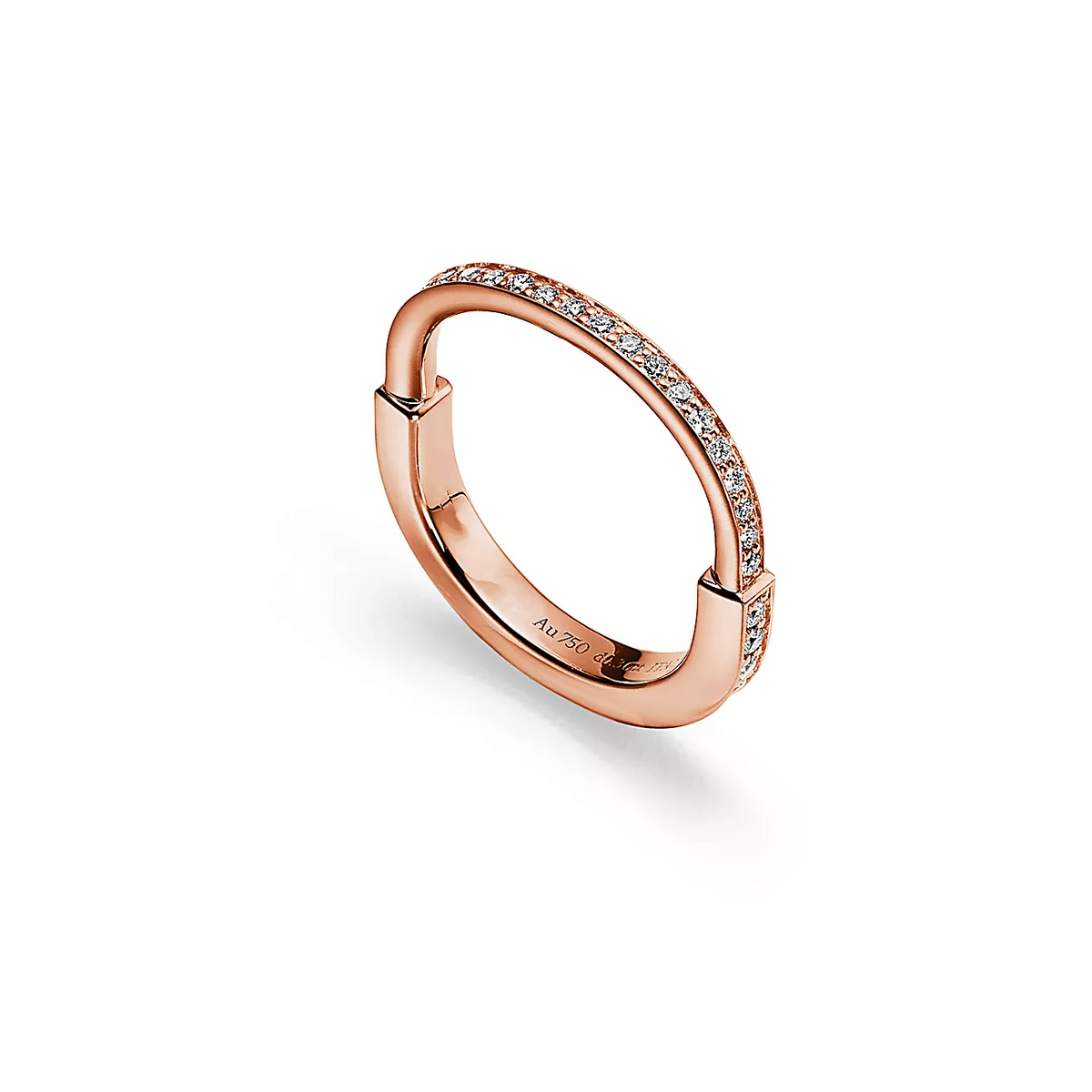[Corinne]LOCK RING PINK GOLD DIAMOND PAVED