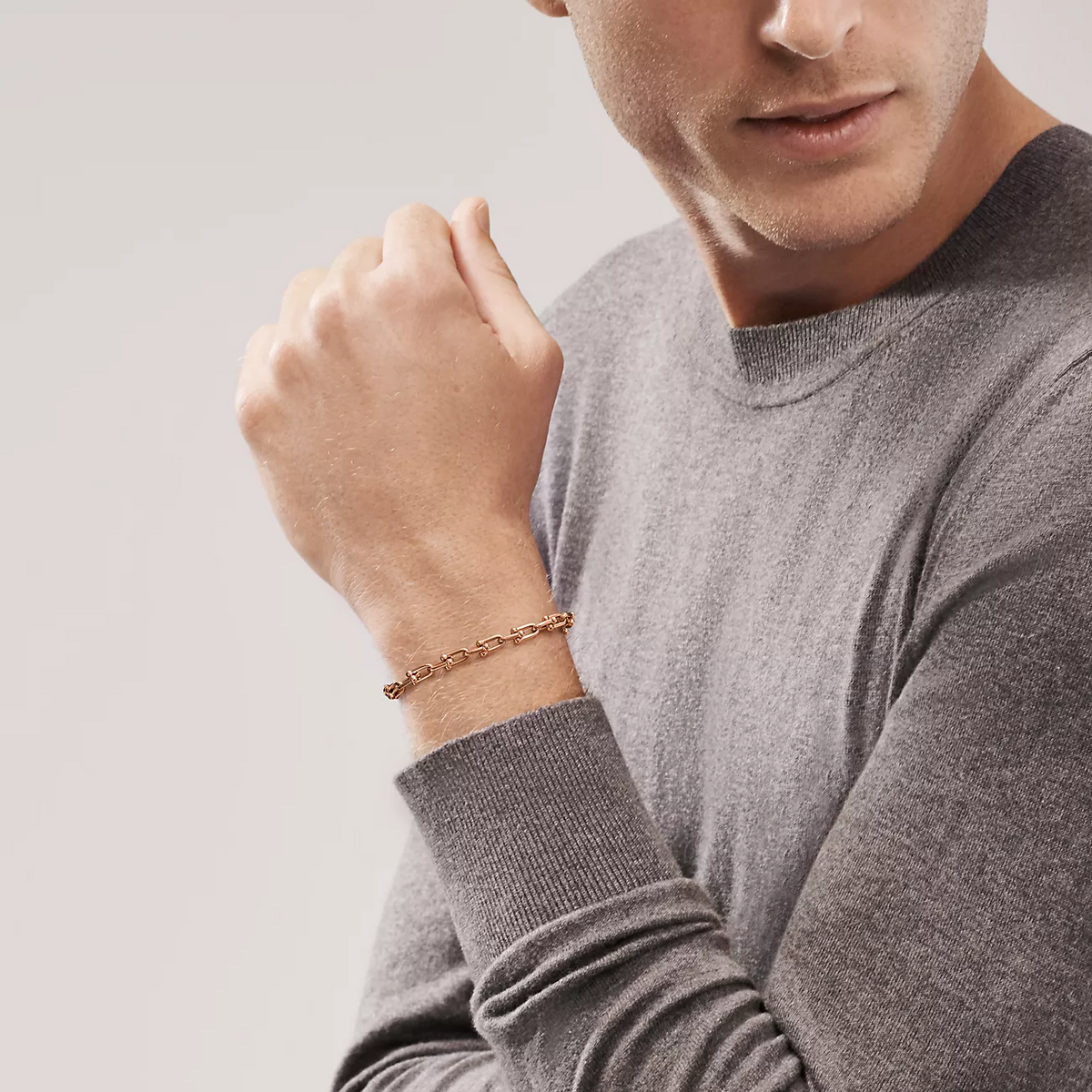 [Corinne]HARDWEAR SMALL LINK 26 MOTIF PINK GOLD BRACELET
