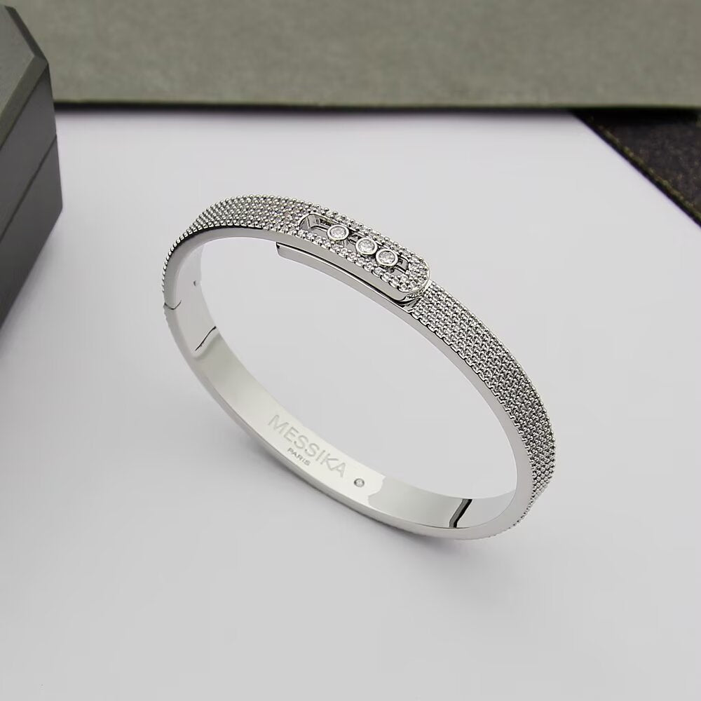 [⭐Corinne]Move Noa Full Pavé Diamond Bangle Bracelet