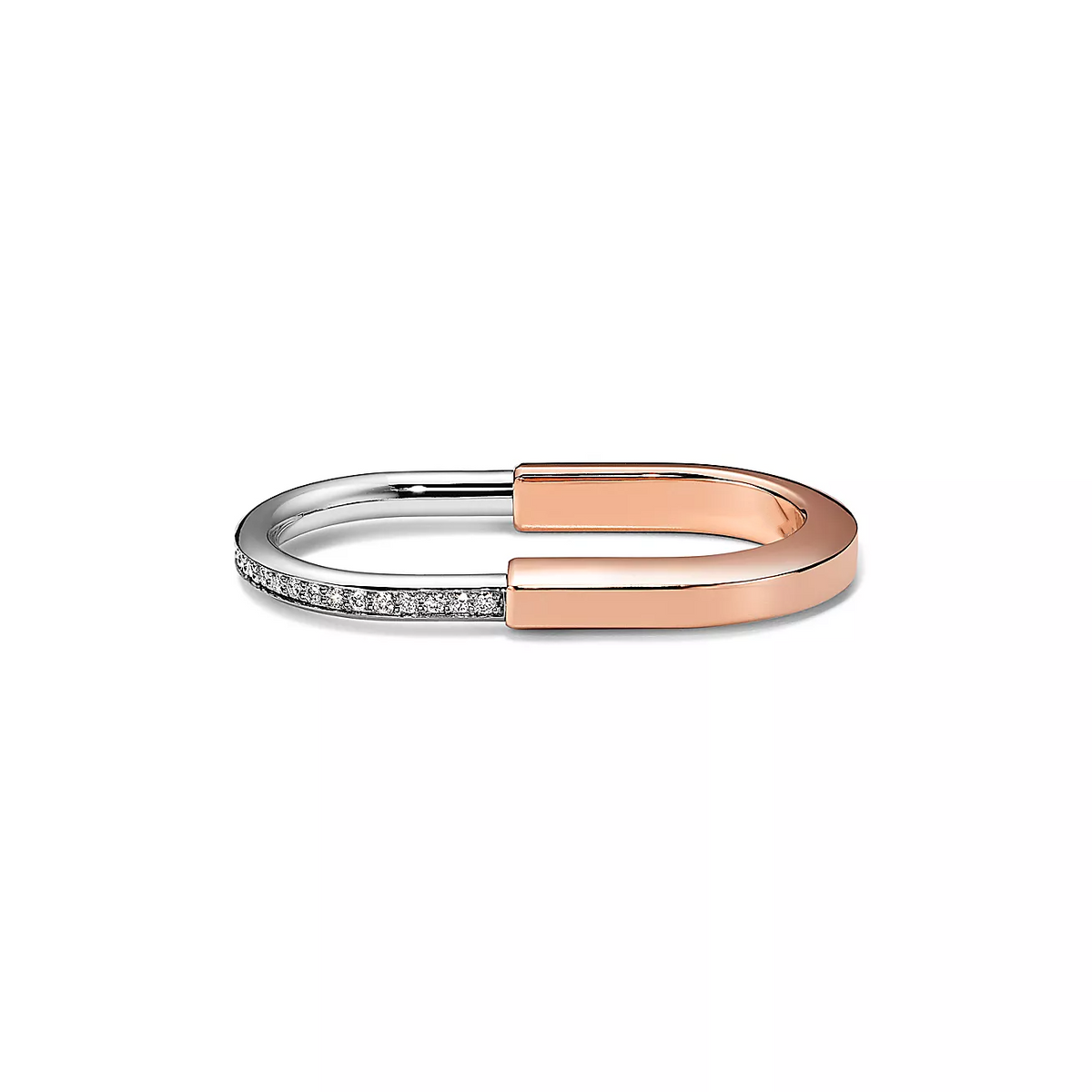 [Corinne]LOCK RING TOW-FINGER ROSE AND WHITE GOLD DIAMONDS