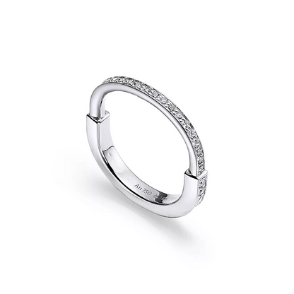[Corinne]LOCK RING SILVER DIAMOND PAVED