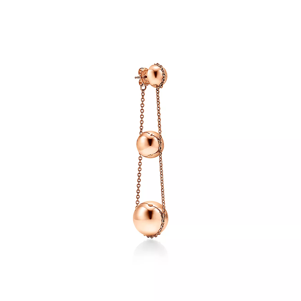 [Corinne]TRIPLE DROP PINK GOLD EARRINGS