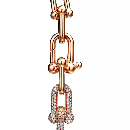 [Corinne]HARDWEAR LARGE LINK PINK GOLD PAVED DIAMOND BRACELET