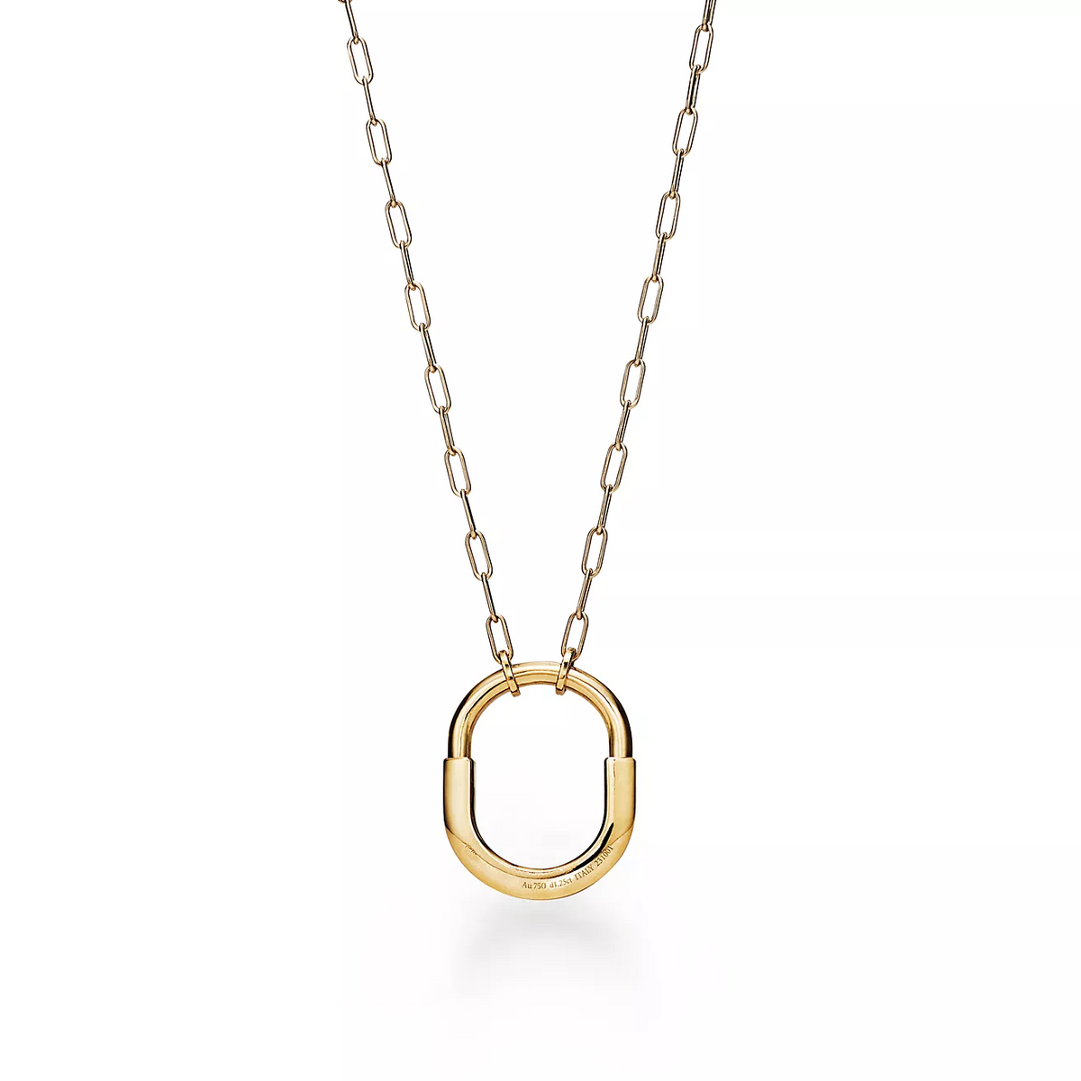 [Corinne]LOCK NECKLACE MEDIUM PENDANT GOLD PAVED DIAMONDS