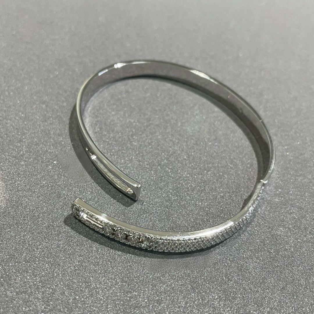 [⭐Corinne]Move Noa Rose Gold Pavé Diamond Bangle Bracelet