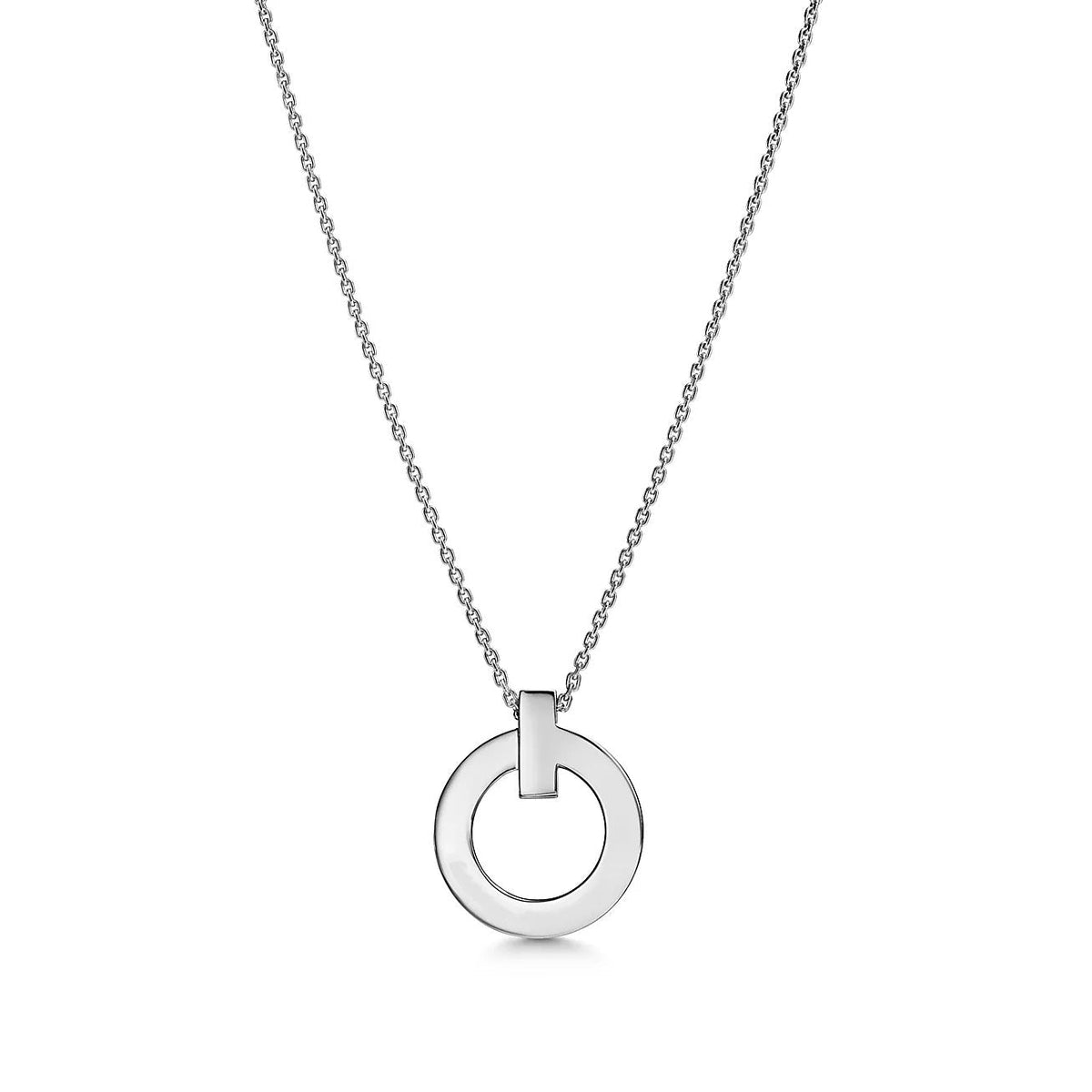 [Corinne]T CIRCLE PENDENT SILVER NECKLACE