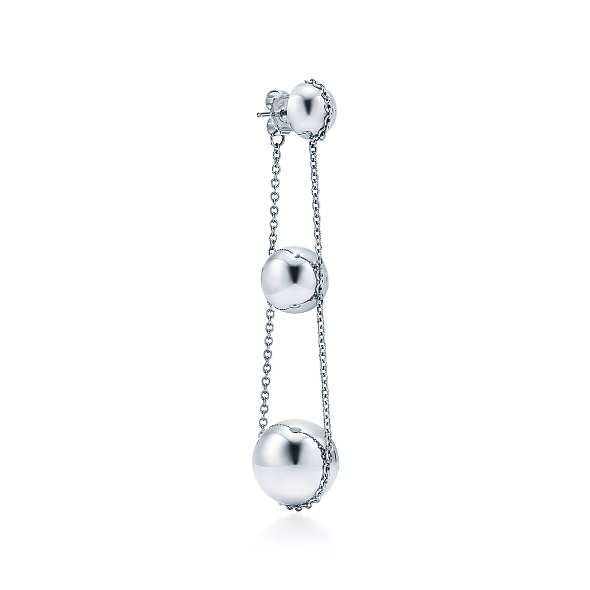 [Corinne]TRIPLE DROP SILVER EARRINGS