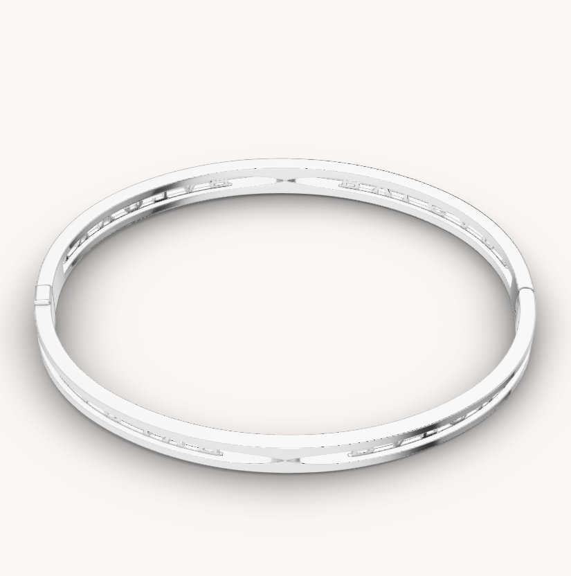 [⭐Corinne]ZERO 1 SPIRAL LOGO SILVER BRACELET