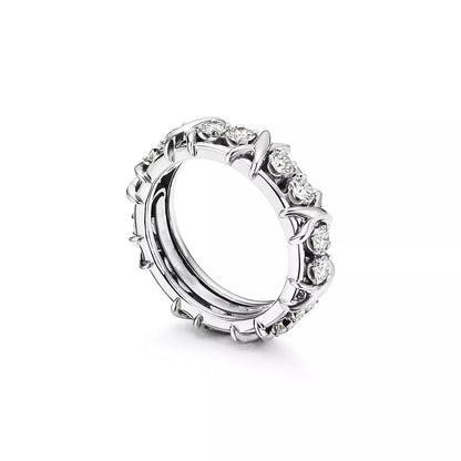 [Corinne]SIXTEEN STONE SILVER RING