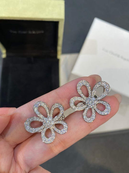 [⭐Corinne]FLOWERLACE EARRINGS FULL DIAMONDS