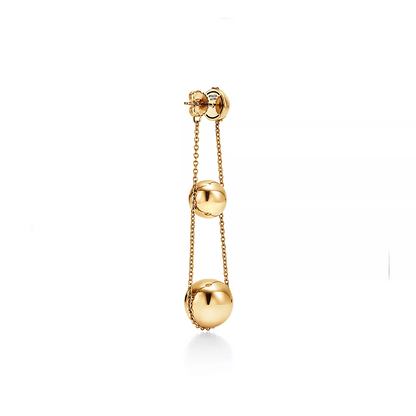 [Corinne]TRIPLE DROP GOLD EARRINGS