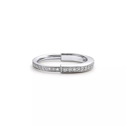 [Corinne]LOCK RING SILVER DIAMOND PAVED