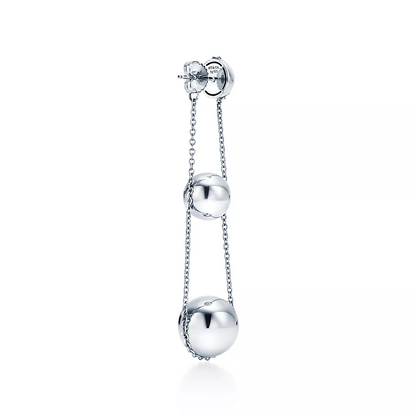 [Corinne]TRIPLE DROP SILVER EARRINGS