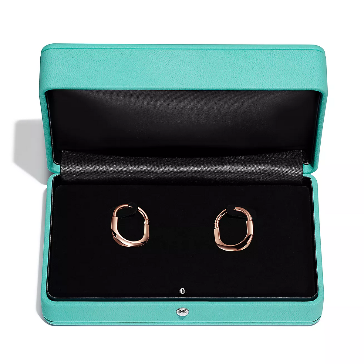 [Corinne]LOCK MEDIUM PINK DIAMOND PINK GOLD EARRINGS