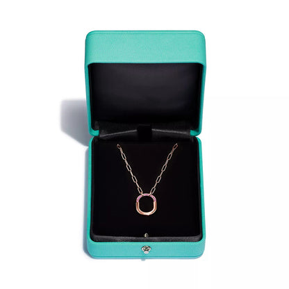 [Corinne]LOCK SMALL PENDANT PINK DIAMOND PINK GOLD NECKLACE