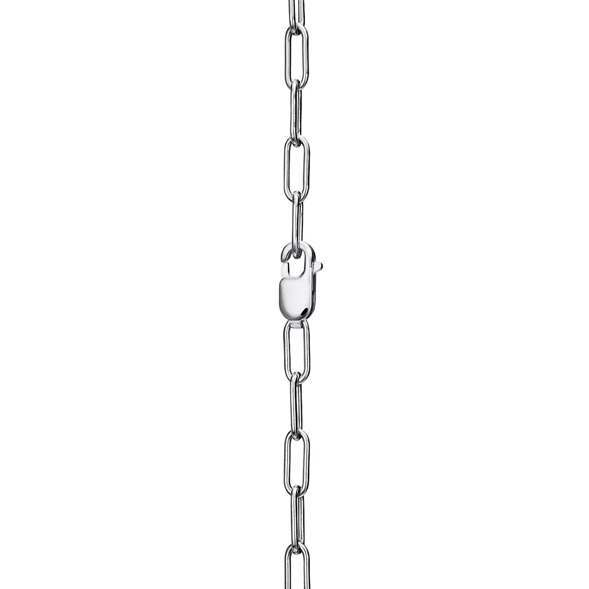 [Corinne]LOCK NECKLACE MEDIUM PENDANT SILVER PAVED DIAMONDS
